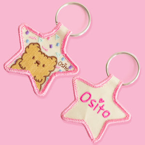 Osito 80's Embroidered Keychain