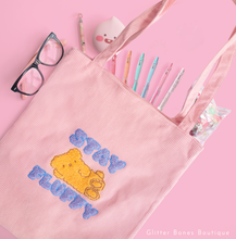 Load image into Gallery viewer, Osito &quot;Stay Fluffy&quot; Pink Corduroy Tote Bag
