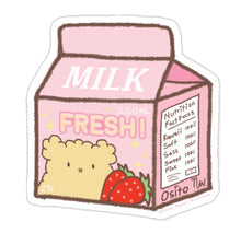 Load image into Gallery viewer, Strawberry Milk Carton Osito Vinyl Sticker
