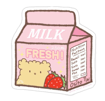 Strawberry Milk Carton Osito Vinyl Sticker