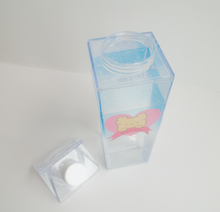 Load image into Gallery viewer, Osito Milk Carton Shaped Water Bottle - Heart Banner
