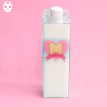 Load image into Gallery viewer, Osito Milk Carton Shaped Water Bottle - Heart Banner
