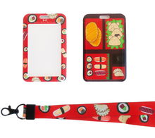 Load image into Gallery viewer, Cafe Osito  Sushi Bento Lanyard and ID Card Case
